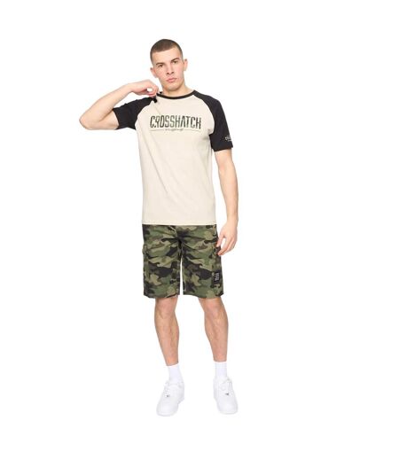 Mens camtort t-shirt black/stone Crosshatch