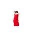 Robe Mi-longue Motif/style Maille Adoni Femme Rouge Feu Bardot-1