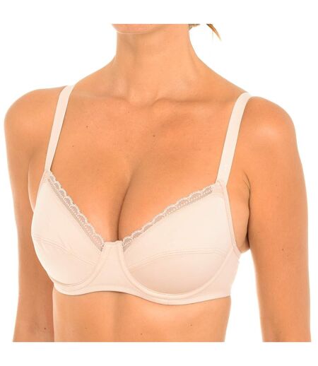 Support bra with underwire and elastic sides D099M women