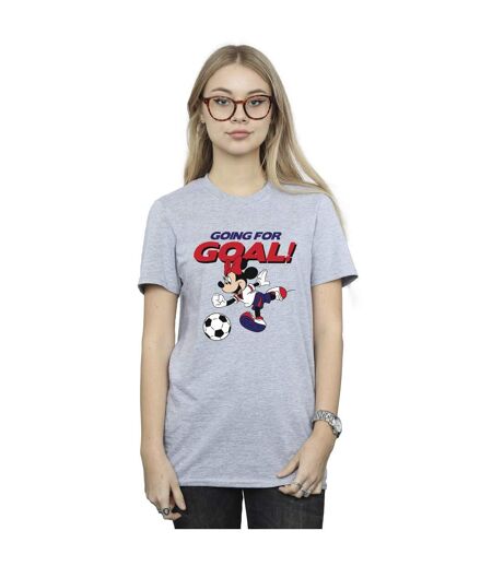 Disney Womens/Ladies Minnie Mouse Going For Goal - T-shirt boyfriend en coton (Gris sportif) - UTBI38663