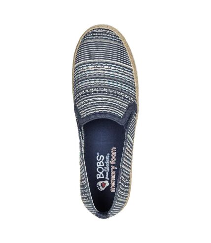 Womens/ladies bobs flexpadrille 3.0 island muse espadrilles navy Skechers