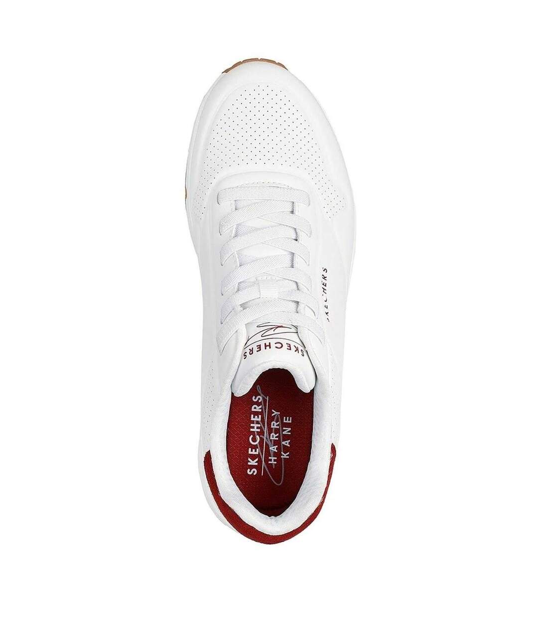 Mens Harry Kane Collab Low Cut Trainers White Burgundy Skechers-3
