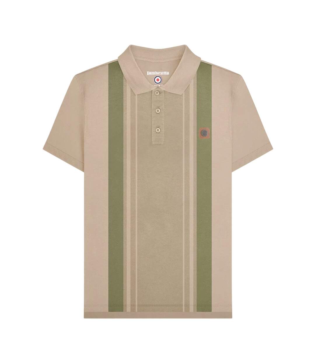 Polo Ss25 Homme Beige Gris Lambretta-2