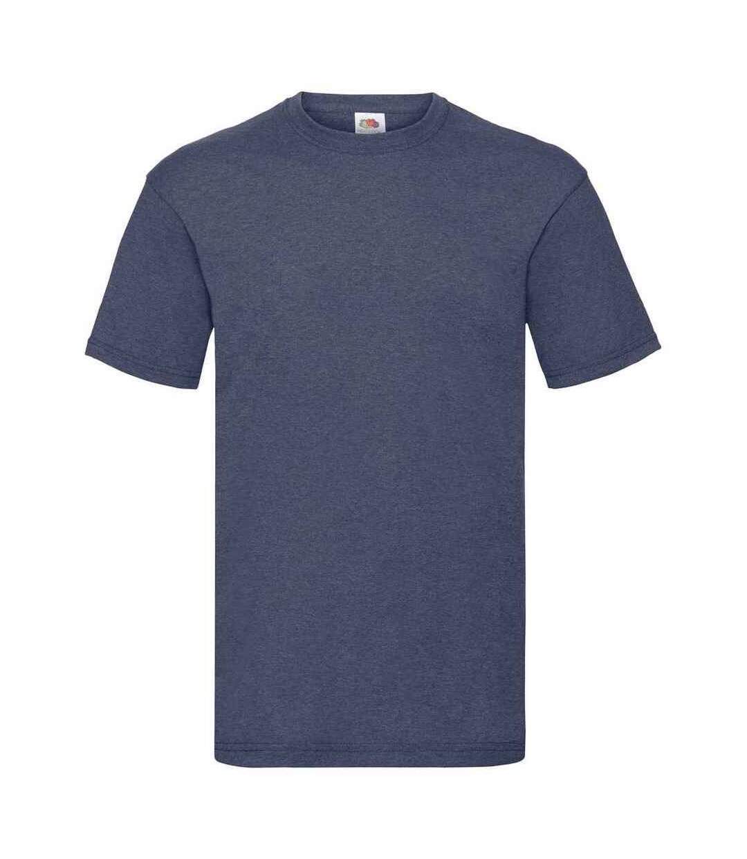 T-shirt valueweight homme bleu marine chiné rétro Fruit of the Loom-1