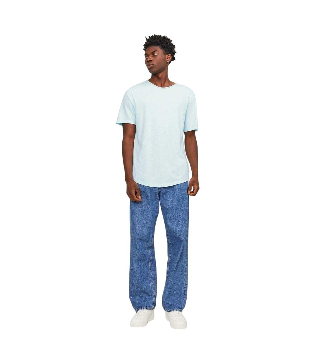 T-shirt Motif/style Uni Homme Bleu Mer Jack And Jones-4