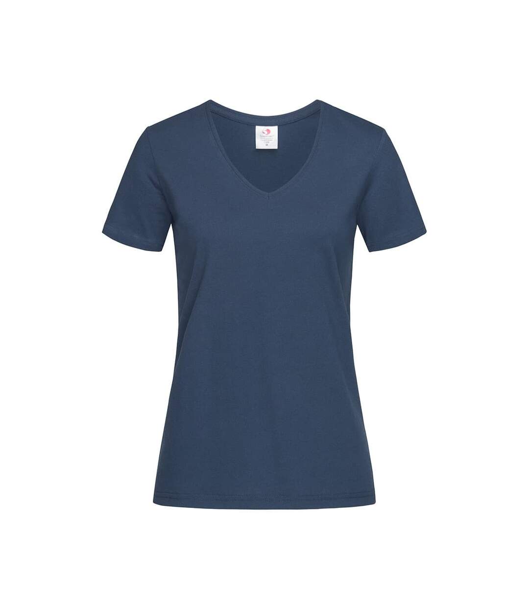 T-shirt Col V Femme Bleu Marine Stedman-2