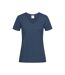T-shirt Col V Femme Bleu Marine Stedman-2
