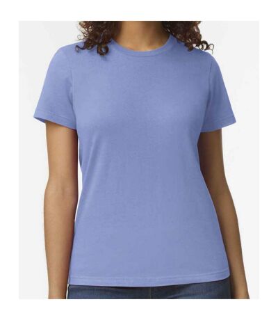 Womens/ladies soft midweight t-shirt violet Gildan