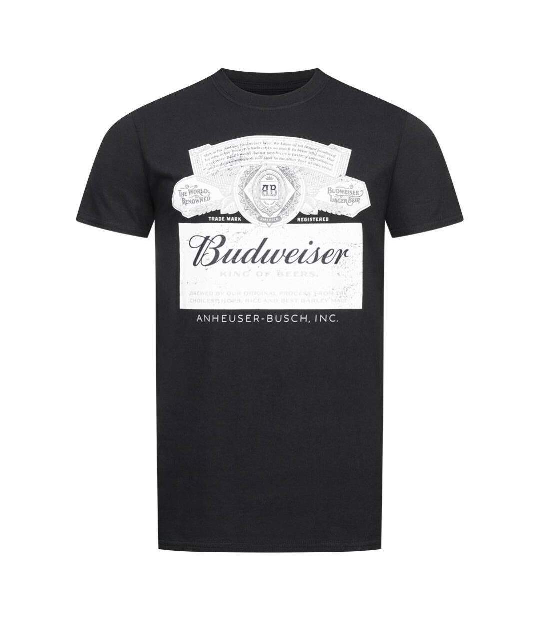 T-Shirt noir homme budweiser  label-1