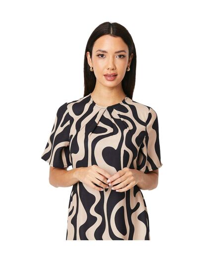 Womens/ladies geometric volume midi dress neutral Principles