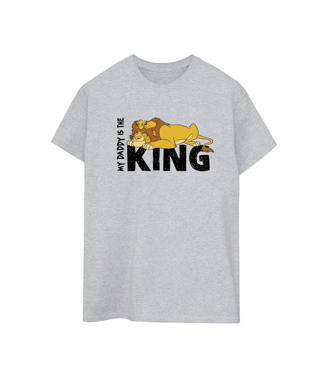Disney Womens/Ladies The Lion King Daddy Is King Cotton Boyfriend T-Shirt (Gris sportif) - UTBI29519-1