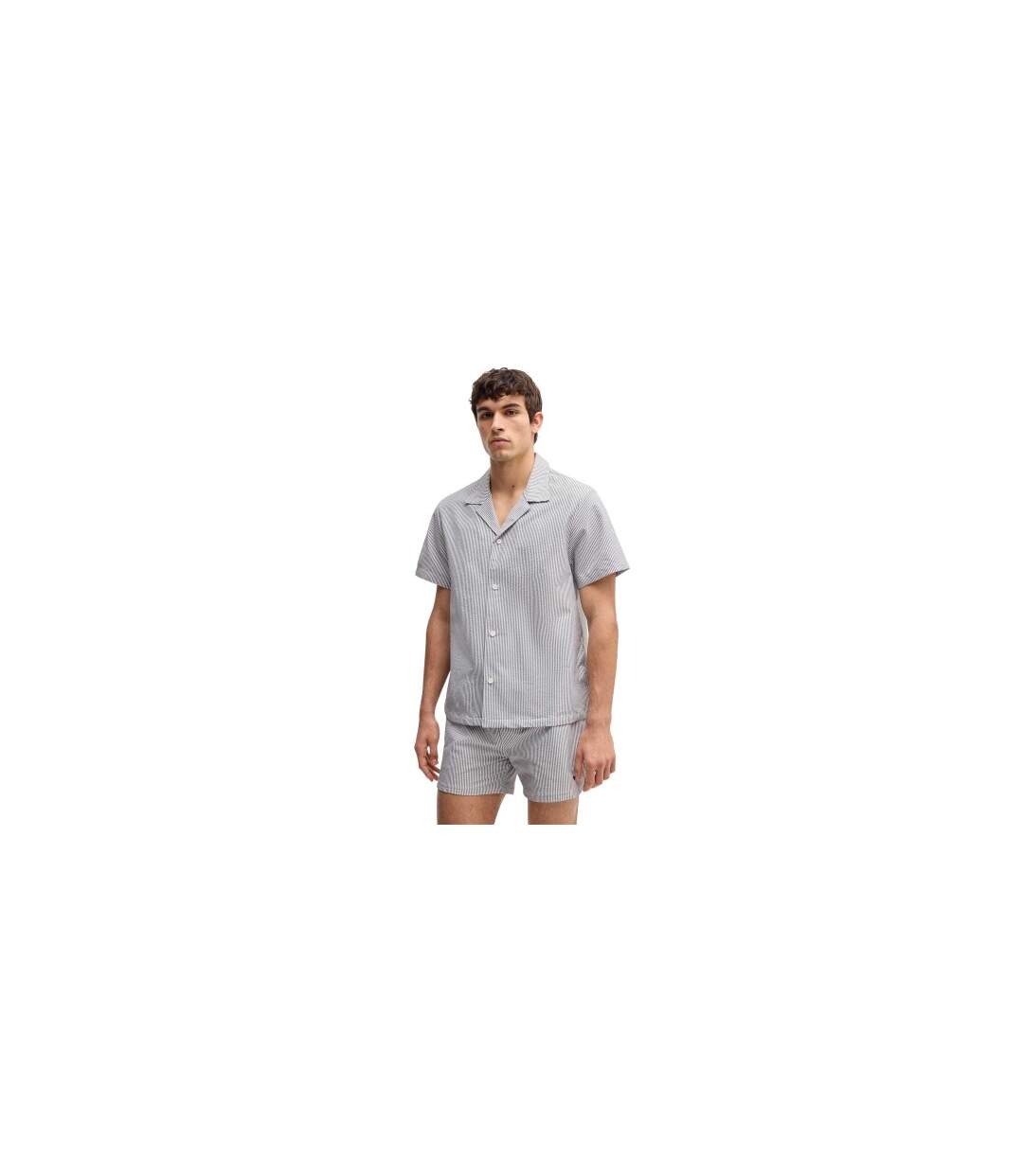 Mens Beach Shirt Navy Boss-1