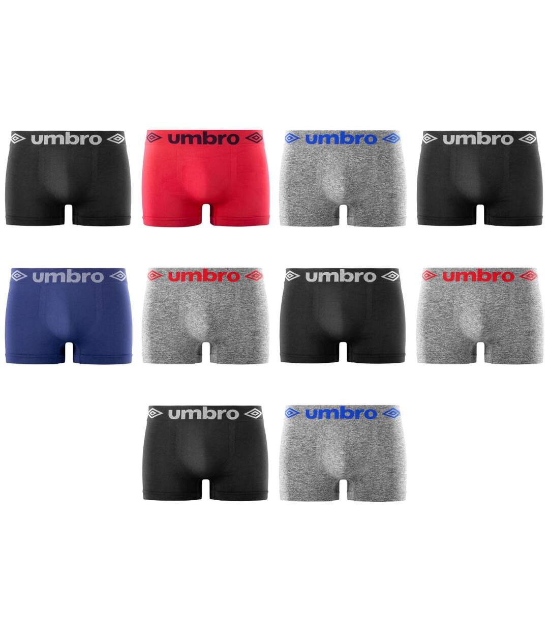 Lot de 10 Boxers homme sans couture Umbro-1