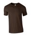 Mens softstyle ringspun t-shirt dark chocolate Gildan