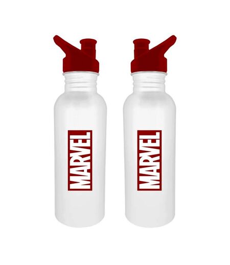 Marvel Logo Metal Water Bottle (Red/White) (One Size) - UTPM7468