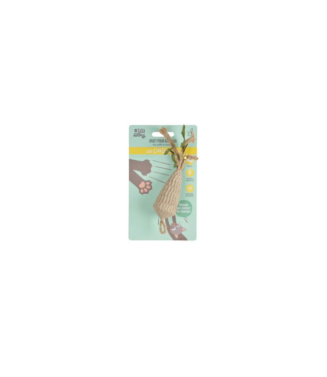 Jouet pour Chat Pyramide & Ficelles 16cm Naturel-2