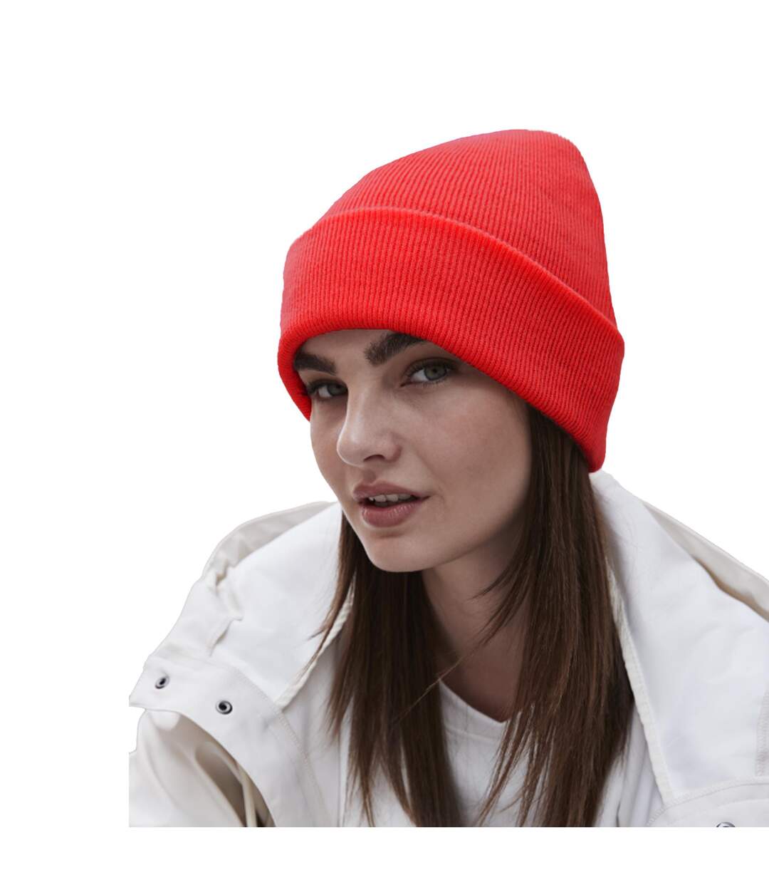 Bonnet À Manchettes Original Pour Adultes, Unisexe Rouge Vif Beechfield-1