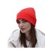 Bonnet À Manchettes Original Pour Adultes, Unisexe Rouge Vif Beechfield-1