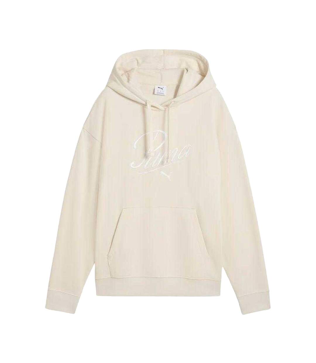 Sweat À Capuche Style Texte Ess Femme Beige Crème Puma-2