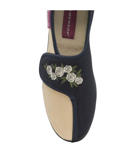 Ladies Adjustable Wide Fit Floral Slippers