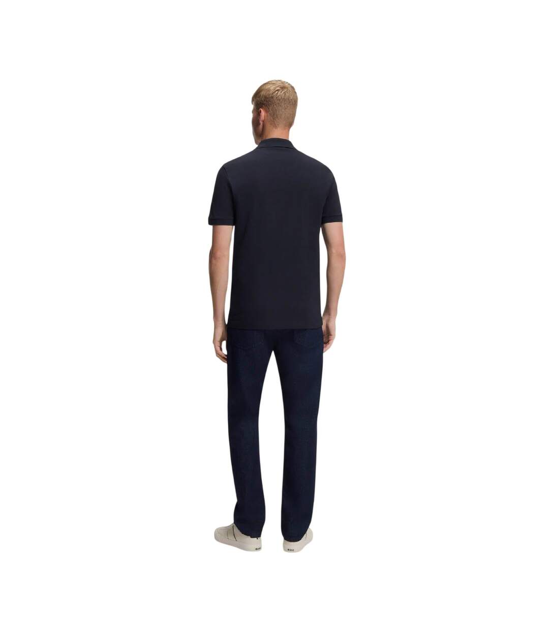 Mens Passenger Box Logo Polo Shirt Dark Blue Boss-3