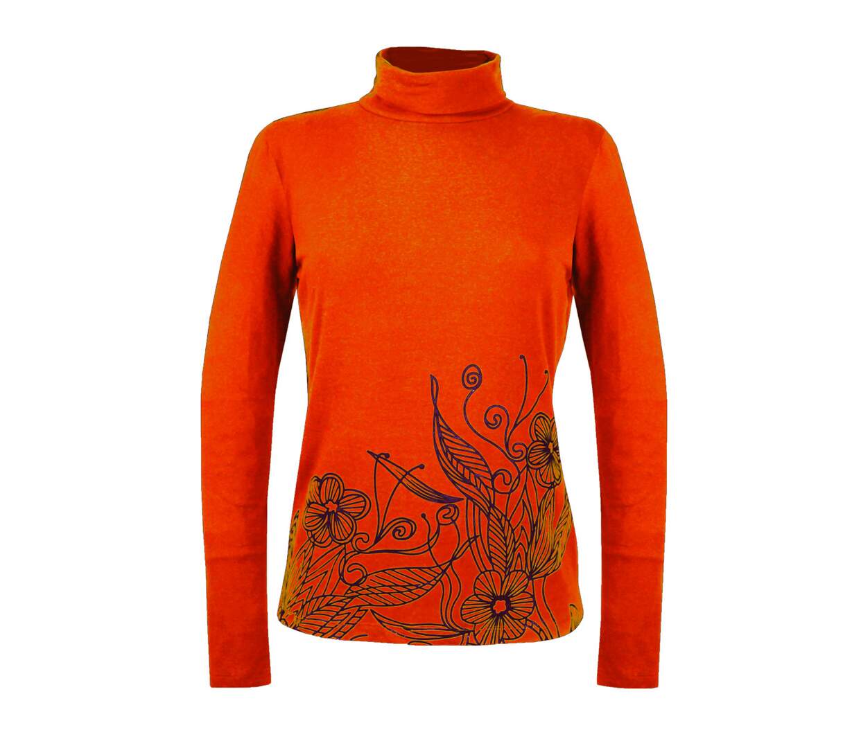 OGALO SH1005O - Tee-shirt col roulé orange : chaleur et confort stretch-5
