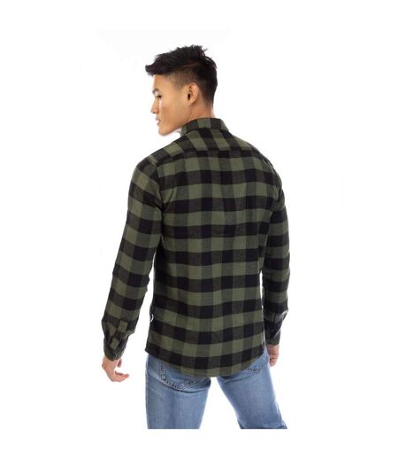 Chemise Manches Longues Motif/style À Carreaux Brodie Homme Vert Noir Peter Werth