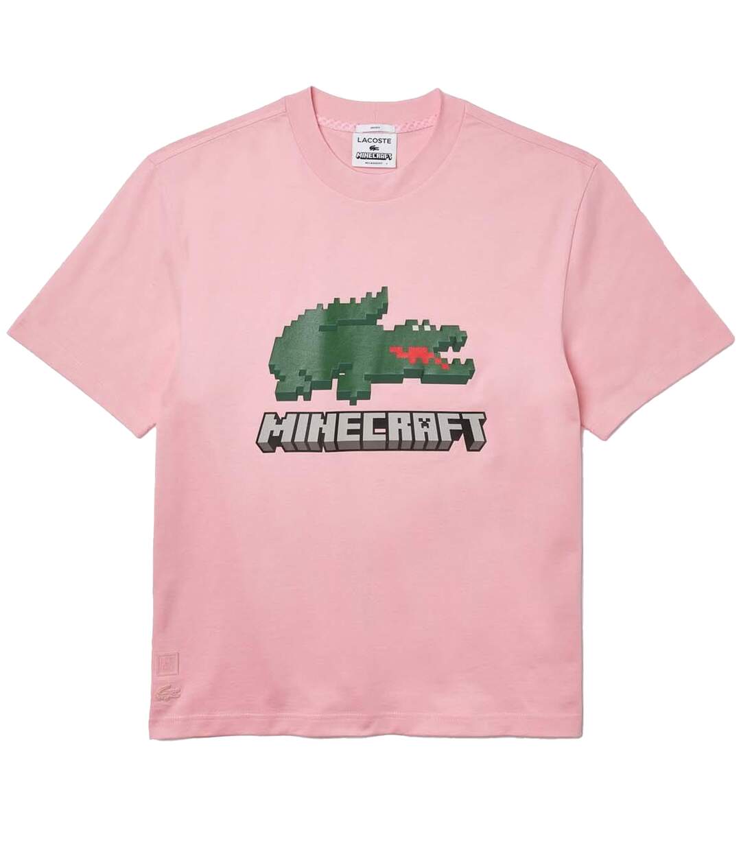T-shirt minecraft adulte rose Lacoste-1
