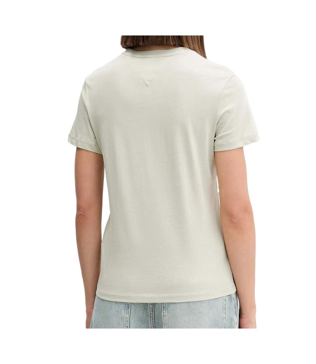 T-Shirt vert femme tommy hilfiger linear-2