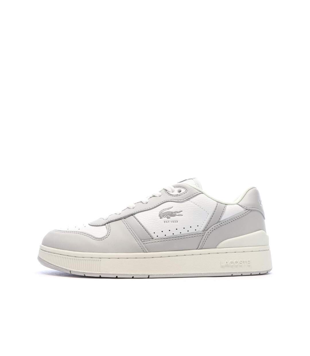 Baskets gris/blanc homme lacoste t-clip set 224-1