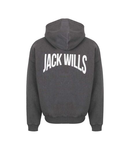 Mens Oversized Full Zip Hoodie Forged Iron Jack Wills