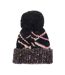 Womens/ladies Diandra Colour Block Knitted Pom Pom Beanie Black Trespass-2