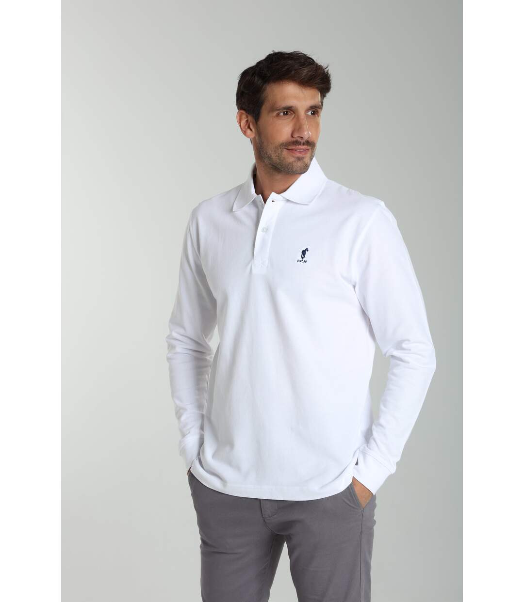 Polo manches longues en coton PERY-2