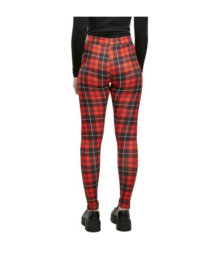 Legging Motif/style À Carreaux Femme Rouge Urban Classics