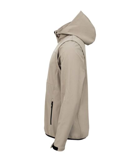 Unisex Adult Classic 2 In 1 Zip-off Sleeves Soft Shell Jacket Sand Clique