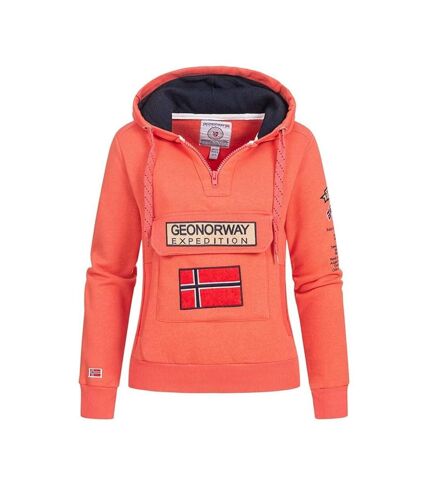 Sweat à Capuche Rose Femme Geographical Norway Class Lady - L