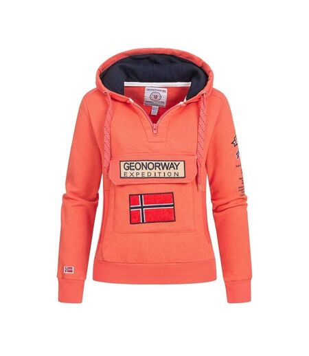 Sweat à Capuche Rose Femme Geographical Norway Class Lady - L