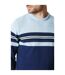 Maine Mens Premium Multi Stripe Crew Neck Sweater (Dark Blue)