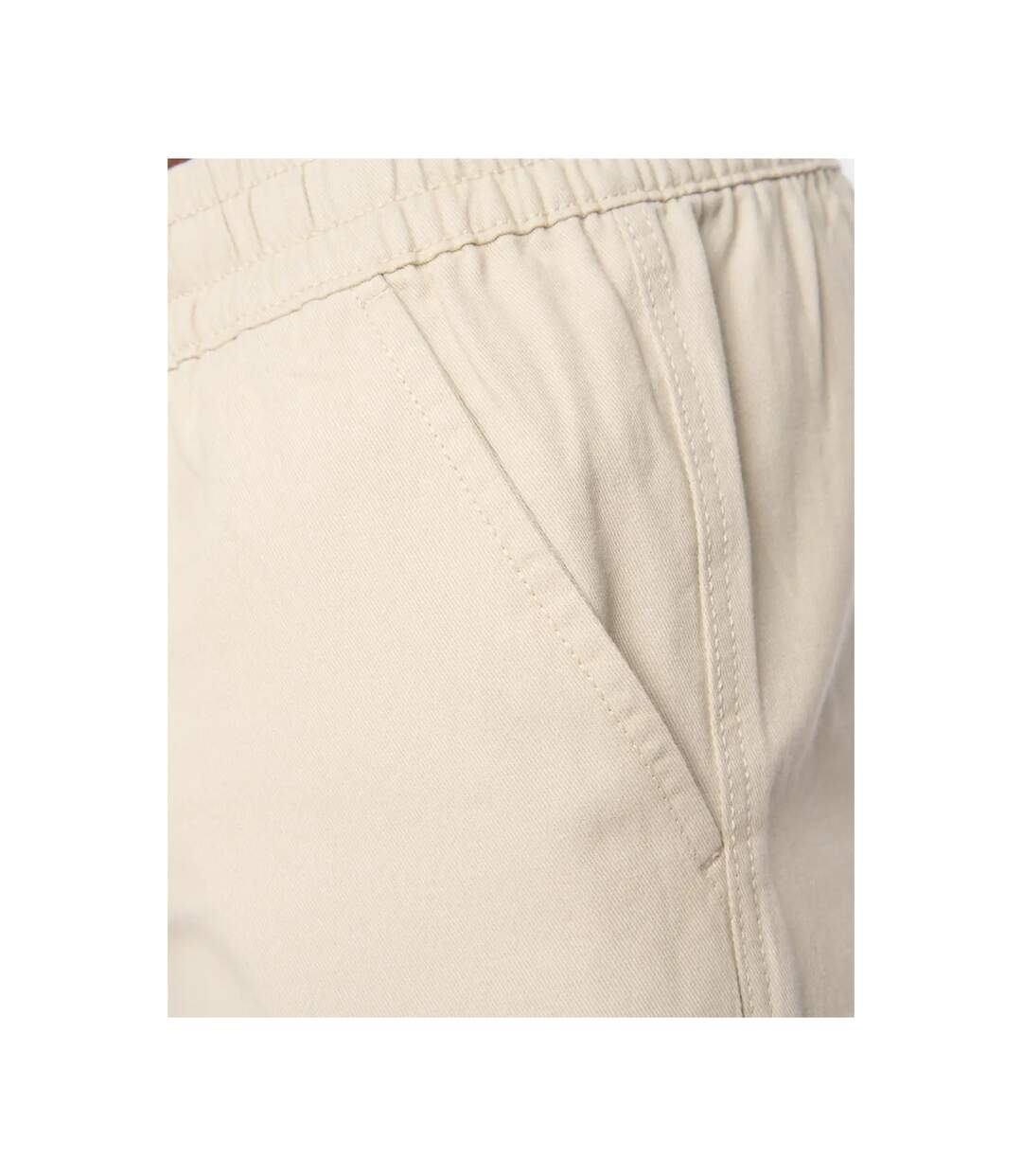 Mens Blansmoore Elasticated Regular Casual Shorts Light Stone Crosshatch-4