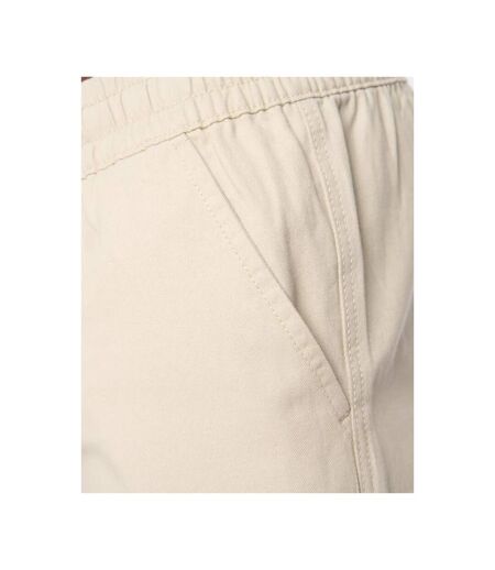 Mens Blansmoore Elasticated Regular Casual Shorts Light Stone Crosshatch
