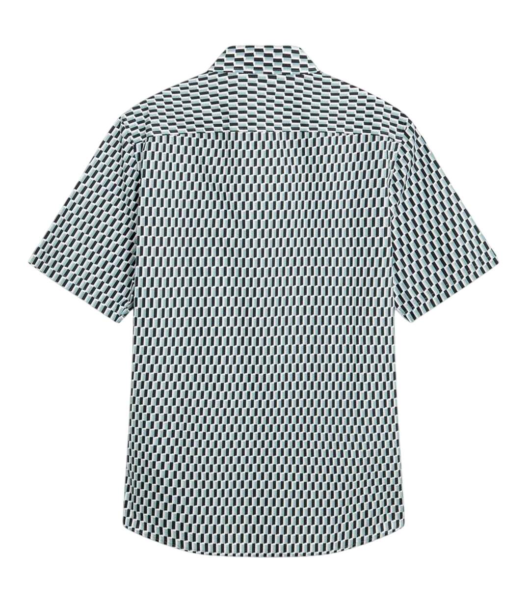 Mens Geometric Regular Shirt Turquoise Ted Baker-3