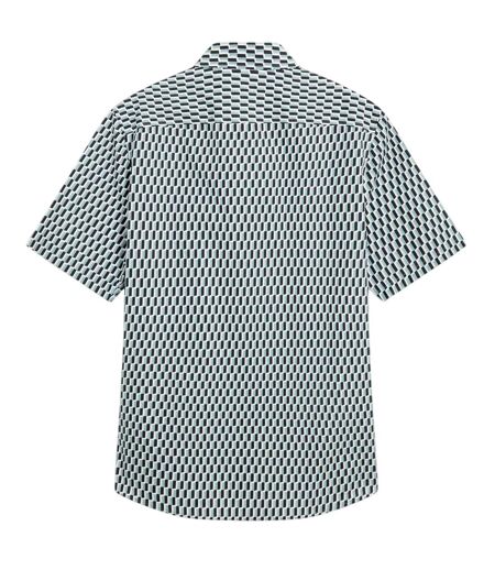 Mens Geometric Regular Shirt Turquoise Ted Baker