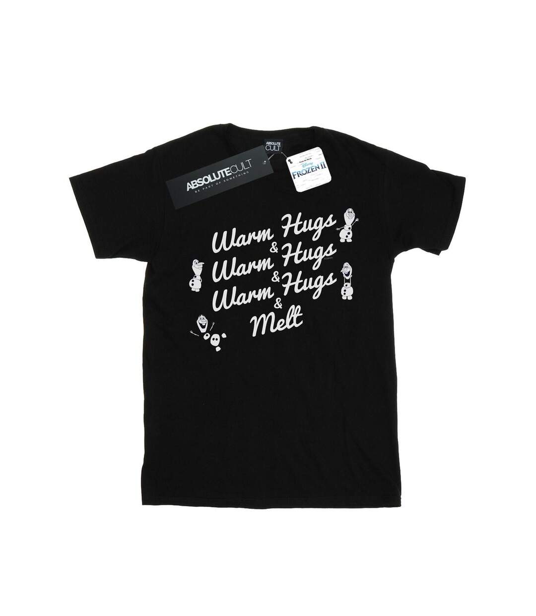 Disney - T-shirt FROZEN OLAF WARM HUGS AND MELT - Femme (Noir) - UTBI24404-1
