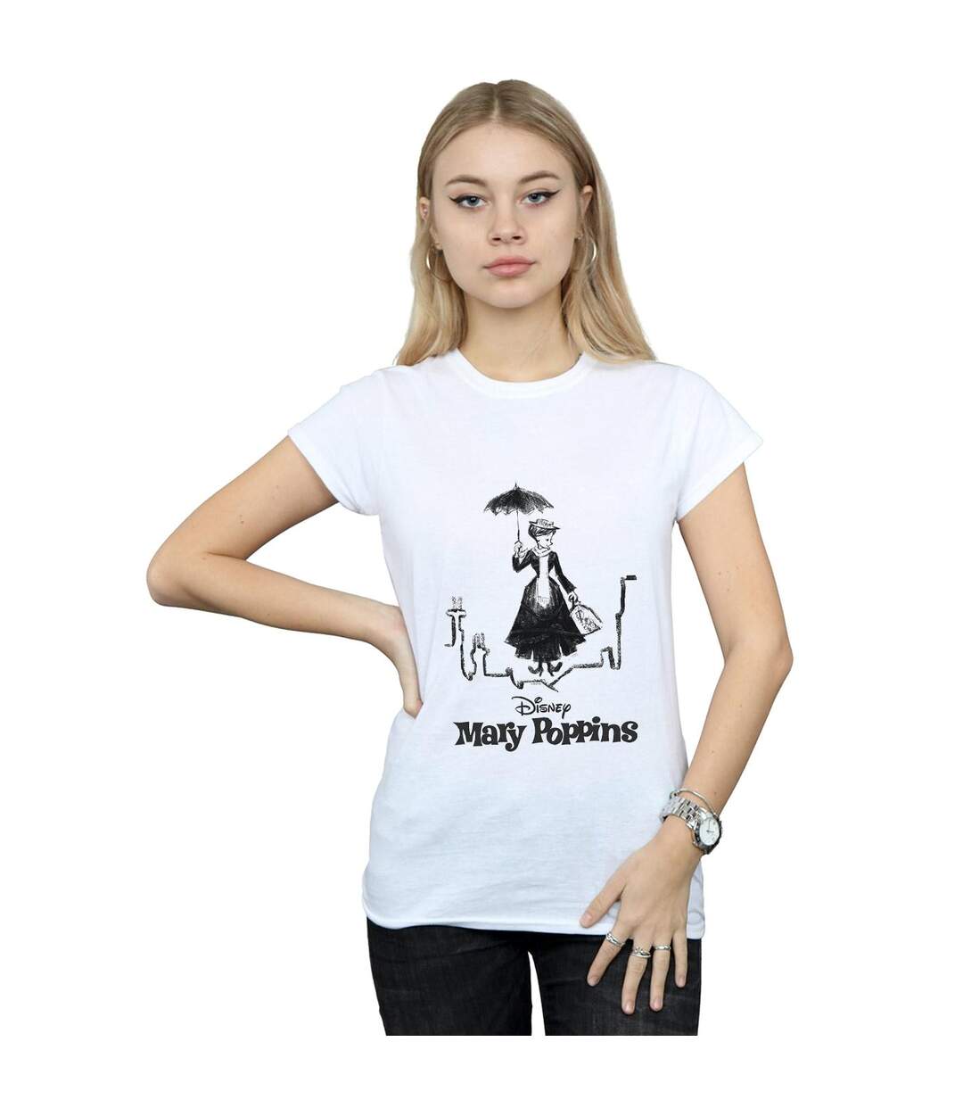 Disney Femme/Les femmes Mary Poppins Rooftop Landing - T-shirt en coton (Blanc) - UTBI15283-2