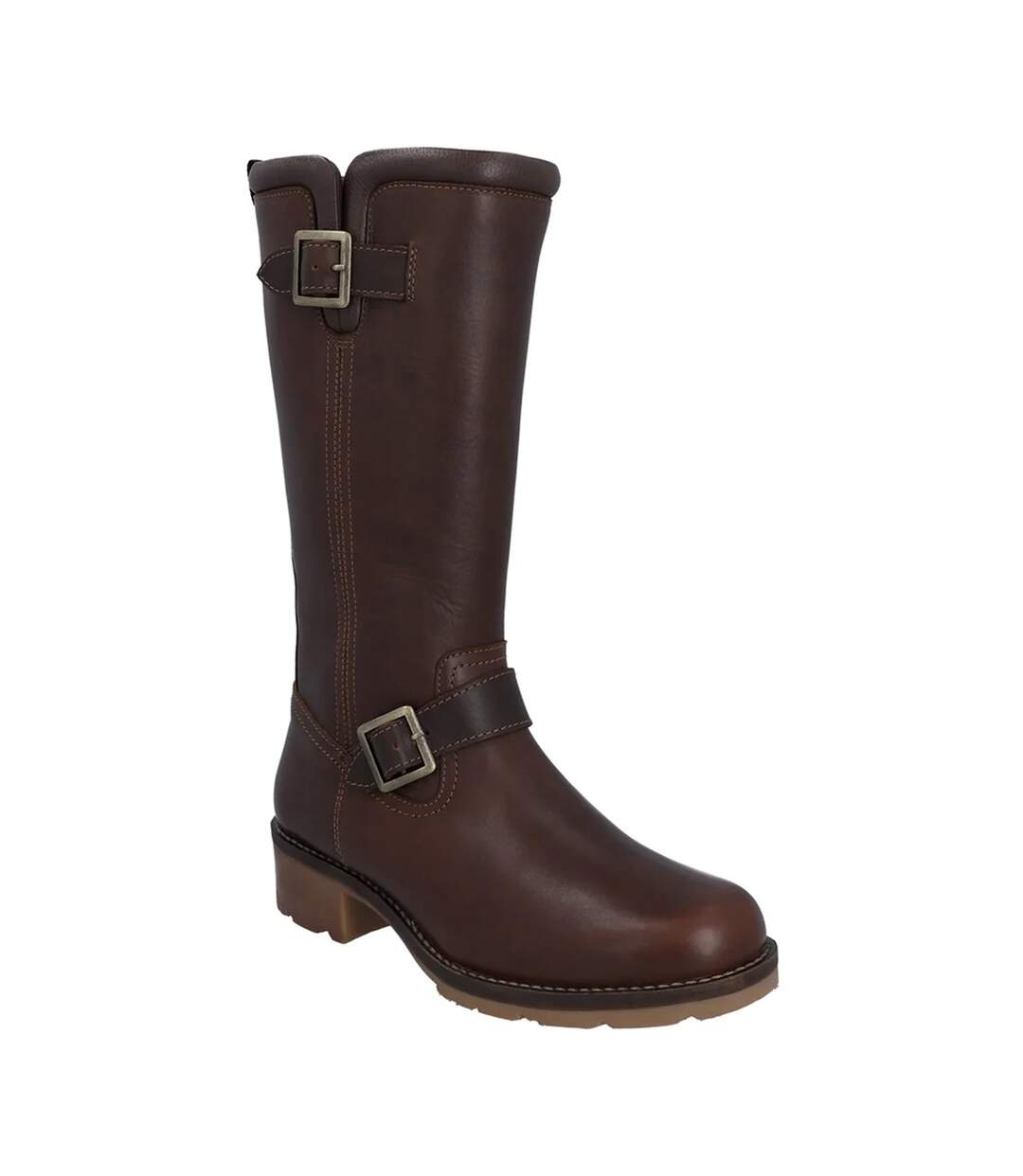 Womens/ladies Iona Tall Leather Knee-high Boots Brown Hunter-1