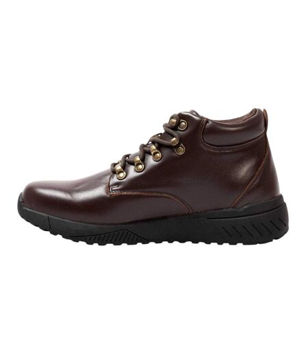 Mens Leather Chukka Boots Dark Brown Donnay