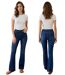 Jean femme évasé bleu - Taille haute - Coupe tendance incontournable - Grande taille-2