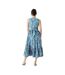 Maine Womens/Ladies Floral V Neck Midi Dress (Blue)
