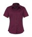Premier Short Sleeve Poplin Blouse/Plain Work Shirt (Aubergine) - UTRW1092