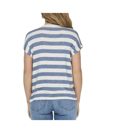 T-Shirt blanc/bleu femme only life